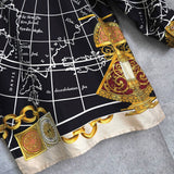 セリーヌ ヴィンテージ シルク レオナール 総柄 シャツ ワンピース ブラック / ゴールド レディース - NEWSED