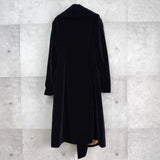 ヴィヴィアン ウエストウッド オーブボタン アシンメトリー ベロア チェスターコート ロングコート ダークネイビー - NEWSED