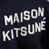 メゾン キツネ カレッジロゴ バックロゴ ワッペン スタジャン ネイビー/ホワイト - NEWSED