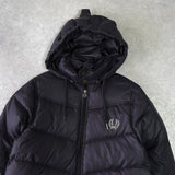 フレッドペリー ロゴ ダウンジャケット ブラック - NEWSED