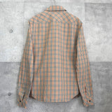 バーバリーズ ブルーレーベル ホースロゴ 刺繍 ノバチェック 長袖シャツ ベージュ レディース - NEWSED