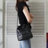 エムエムシックス メゾン マルジェラ レザー ジャパニーズバッグ ショルダーバッグ ブラック - NEWSED