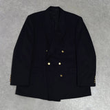 バーバリー ヴィンテージ ホースロゴ刻印入り 金ボタン テーラードジャケット ブレザー 紺ブレ ネイビー - NEWSED