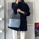 ステラ マッカートニー ノッテッド レザー 編み込み ハンドバッグ ブルー - NEWSED