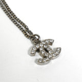 シャネル ココマーク ラインストーン ネックレス シルバー - NEWSED