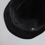 アミパリ アミ パリス ハートロゴ コーデュロイ バケットハット 帽子 ブラック - NEWSED