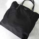 プラダ ポコノ テスート ナイロン レザー トートバッグ ブラック ギャランティーカード付き - NEWSED