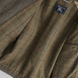 バーバリー ヴィンテージ レザー襟 レザーボタン ウールジャケット ブルゾン ブラウン - NEWSED