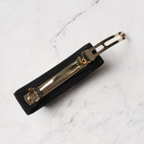 サルバトーレ フェラガモ ヴァラリボン キャンバス バレッタ 髪留め ブラック / シルバー 箱付き - NEWSED