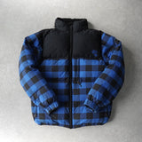 ステューシー チェック柄 ダウンジャケット ブルー / ブラック - NEWSED