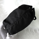 プラダ ポコノ テスート ナイロン 巾着 ミニバッグ ポーチ 三角プレート ブラック - NEWSED