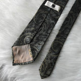 ミヤケ デザイン ヴィンテージ スタジオ シルク 総柄 ネクタイ カーキ - NEWSED