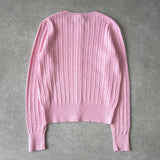 ラルフローレン ロゴ ケーブル編み ニットカーディガン パステルピンク - NEWSED