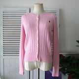 ラルフローレン ロゴ ケーブル編み ニットカーディガン パステルピンク - NEWSED