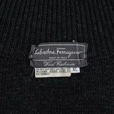 サルバトーレ フェラガモ カシミヤ混紡 ガンチーニジッパー フルジップ ジップアップ ニット ドライバーズニット ダークネイビー - NEWSED