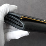 プラダ サフィアーノレザー 二つ折り長財布 ゴールド ブラック ギャランティーカード 箱付き - NEWSED