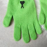 アミパリ アミ パリス ハートロゴ ウール 手袋 グローブ グリーン メンズ - NEWSED
