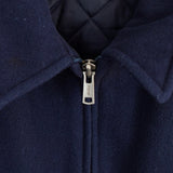 ポロバイラルフローレン ウールジャケット ブルゾン ロゴ 刺繍 キルティング裏地 ネイビー - NEWSED