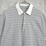 ロエベ アナグラム ボーダー柄 半袖ポロシャツ グレー / ホワイト - NEWSED