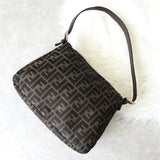 フェンディ マンマバケット ズッカ キャンバス / レザー ワンショルダーバッグ ブラウン - NEWSED