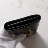 サルバトーレ フェラガモ ガンチーニ レザー 長財布 ブラック パスケース付き 箱付き - NEWSED