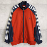 アディダス トラックジャケット ロゴ刺繍 レッド/ネイビー - NEWSED