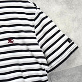 バーバリー ブラック レーベル ボーダー柄 ホースロゴ 刺繍 半袖ポロシャツ マルチカラー - NEWSED