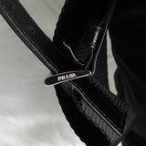 プラダ ポコノ テスート ナイロン サフィアーノレザー ロボット バックパック リュックサック ブラック ギャランティーカード付き - NEWSED