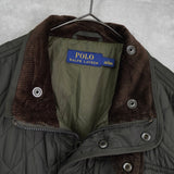 ポロ ラルフローレン コーデュロイ襟 キルティングジャケット ミリタリージャケット カーキ - NEWSED