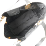 サルバトーレ フェラガモ ナイロンキャンバス レザー トートバッグ ハンドバッグ ブラック - NEWSED