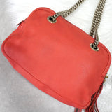 グッチ ソーホー レザー フリンジ チェーンショルダーバッグ ピンク - NEWSED