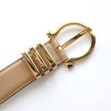 サルバトーレ・フェラガモ ガンチーニ レザー ベルト ゴールド / キャメル レディース - NEWSED