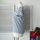 バーバリー ブルーレーベル ホースロゴ 刺繍 ノバチェック 半袖トップス ブルー レディース - NEWSED