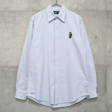 ラルフローレン ポロベア 刺繍 長袖シャツ オックスフォードシャツ サックスブルー - NEWSED