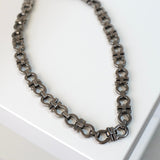 サルバトーレ フェラガモ ガンチーニ チェーン ネックレス ブラックシルバー - NEWSED