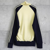 アディダス トラックジャケット ロゴ刺繍 レモンイエロー/ネイビー - NEWSED