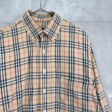 バーバリー ロンドン ノバチェック ホースロゴ 刺繍 長袖シャツ ベージュ - NEWSED