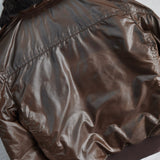 バーバリー ブラックレーベル ファー襟 パテント ダウンジャケット ブラウン - NEWSED