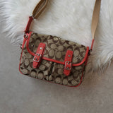 コーチ シグネチャー キャンバス ショルダーバッグ ベージュ / ピンク - NEWSED