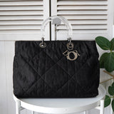 ディオール レディディオール カナージュ トロッター プラスチックハンドル トートバッグ ナイロンキャンバス /レザー ブラック 黒 - NEWSED