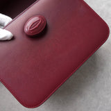 カルティエ マストライン レザー ショルダーバッグ ボルドー - NEWSED