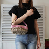 コーチ シグネチャー キャンバス ハンドバッグ ピンク ベージュ - NEWSED