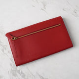 プラダ サフィアーノ レザー 二つ折り財布 長財布 レッド ゴールド - NEWSED