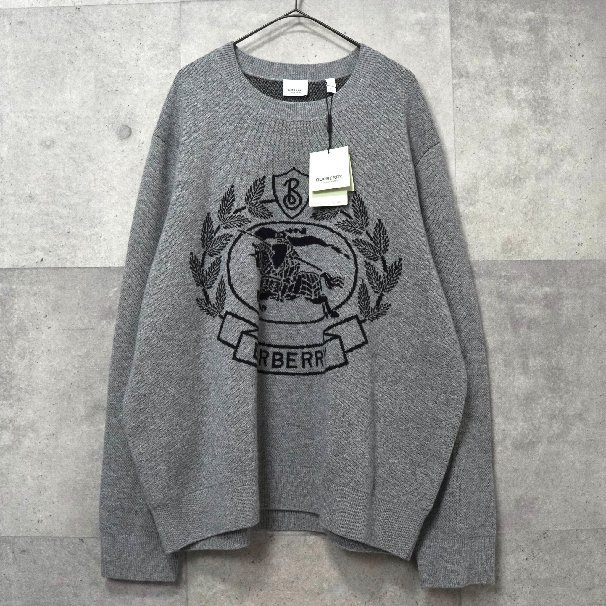 バーバリー ロゴ ニット グレー タグ付き未使用品 | ブランド古着を
