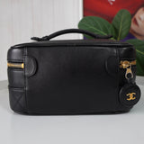 シャネル ココマーク ビコローレ レザー バニティバッグ ハンドバッグ ブラック - NEWSED