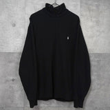 ラルフローレン ロゴ ハーフジップ スウェット ブラック - NEWSED