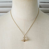 ヴィヴィアン ウエストウッド オーブ ラインストーン ネックレス ゴールド 箱付き - NEWSED