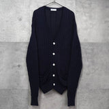 バーバリー ヴィンテージ ケーブル編み ニット カーディガン ダークネイビー - NEWSED