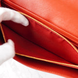 プラダ サフィアーノ レザー 二つ折り財布 長財布 レッド ゴールド - NEWSED