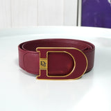 クリスチャンディオール ヴィンテージ ロゴ レザー ベルト ボルドー レディース - NEWSED